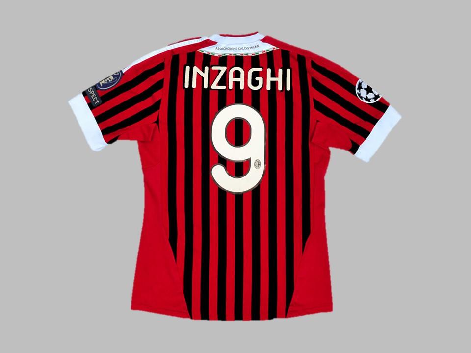 2011 2012 AC Milan Domicile Chemise Inzaghi #9 Ligue des Champions