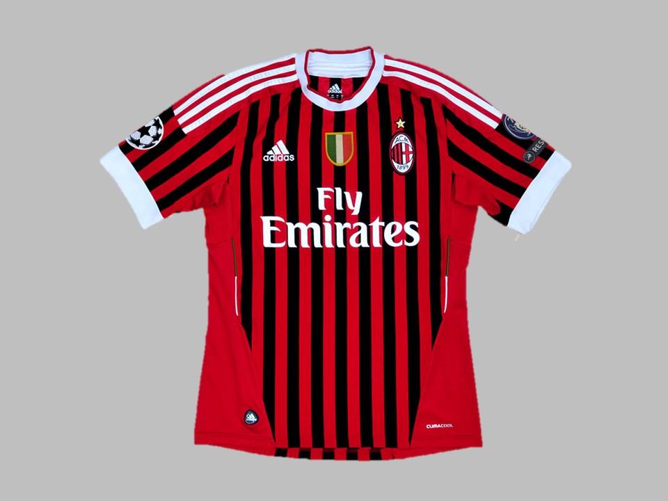 2011 2012 AC Milan Home Shirt Champions League