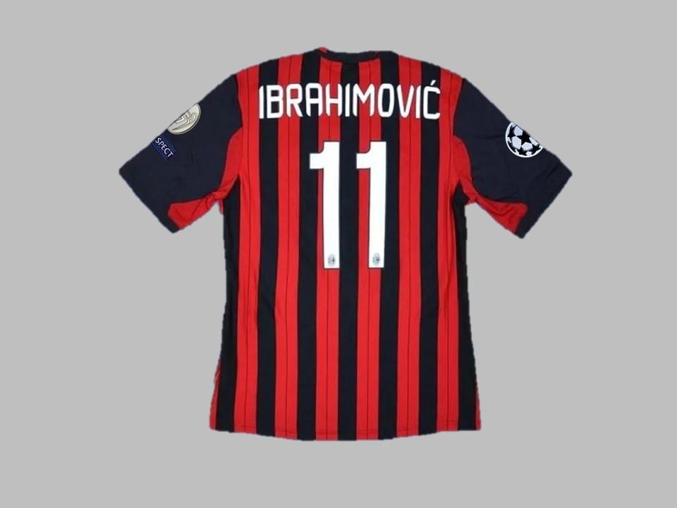 2013 2014 AC Milan Domicile Chemise Ibrahimovic #11 Ligue des Champions