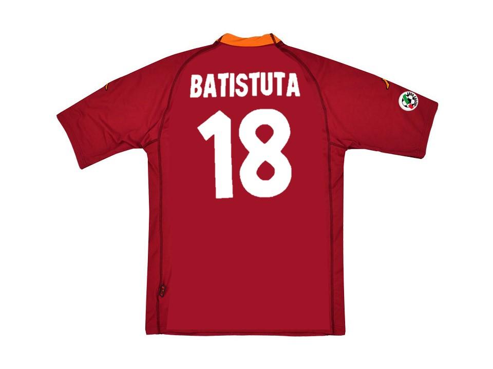 2000 2001 AS Roma Home Jersey Batistuta #18