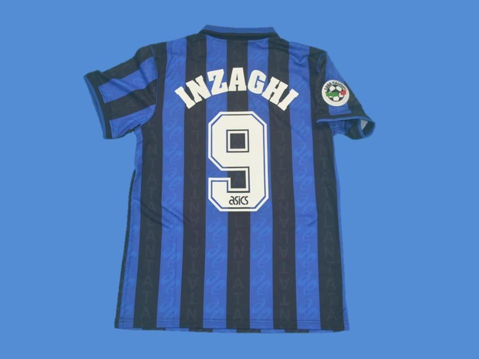 1996 1997 Atalanta Home Jersey Inzaghi #9 Serie A Patches