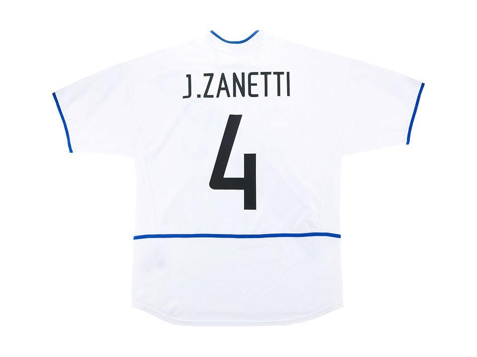 2002 2003 Inter Milan Exterieur Chemise J. Zanetti #4