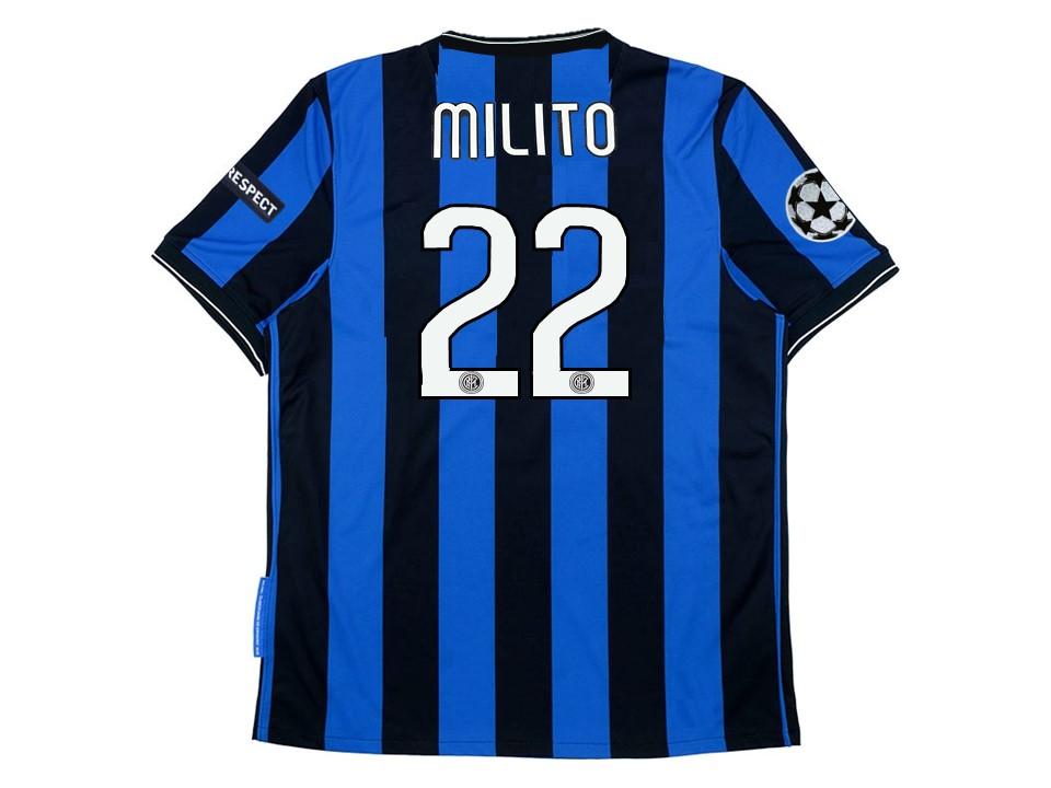 2010 Inter Milan Home Shirt Milito #22 Ucl Patches Final