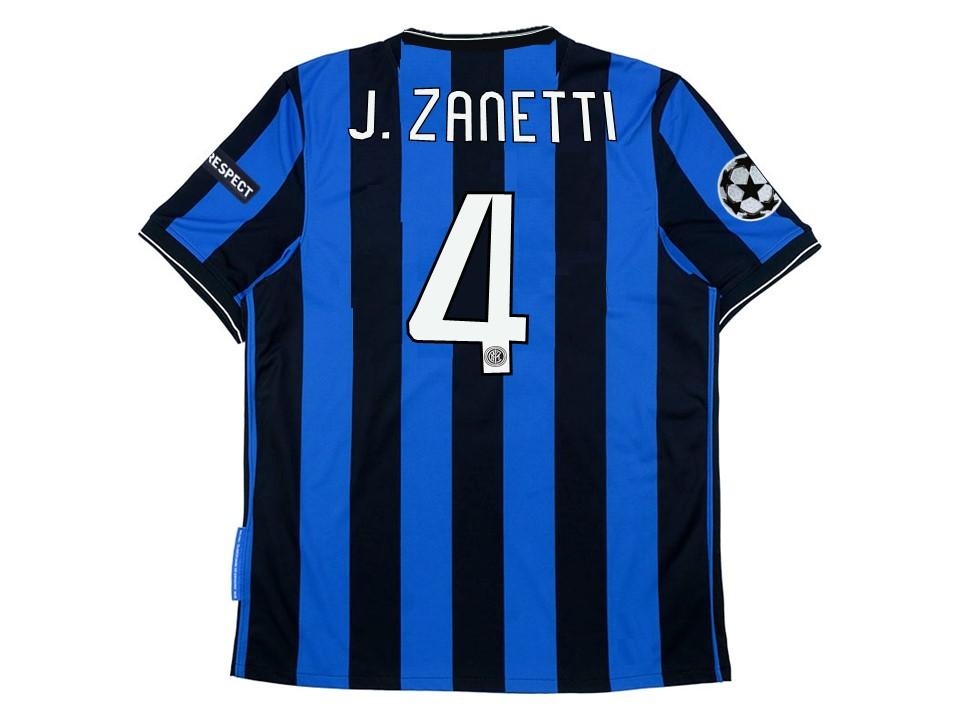 2010 Inter Milan Home Shirt Zanetti #4 Ucl Patches Final