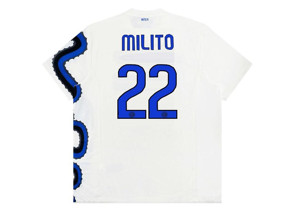 2010 Inter Milan Exterieur Chemise Milito #22 With Badges