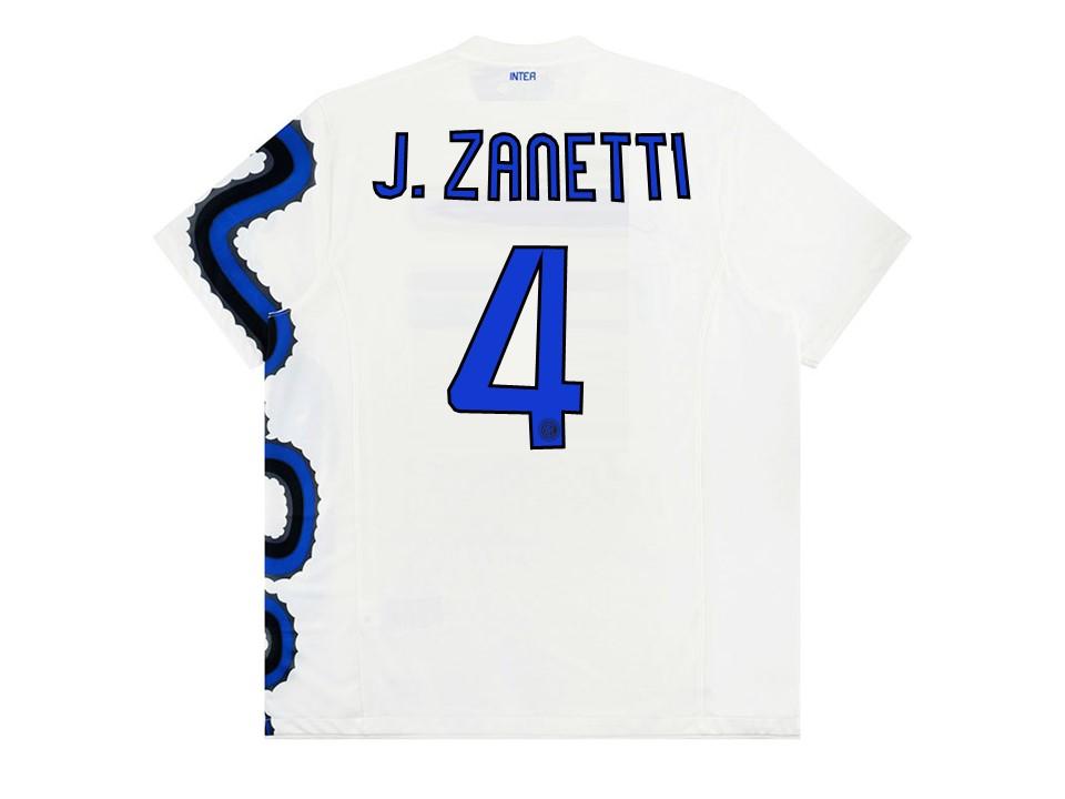 2010 Inter Milan Exterieur Chemise Zanetti #4 With Badges