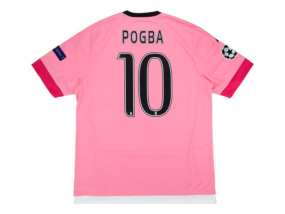 2015 2016 Juventus Away Shirt Pink Pogba #10 Ucl Patches