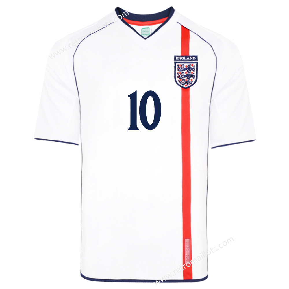 2002 England Home Jersey OWEN 10