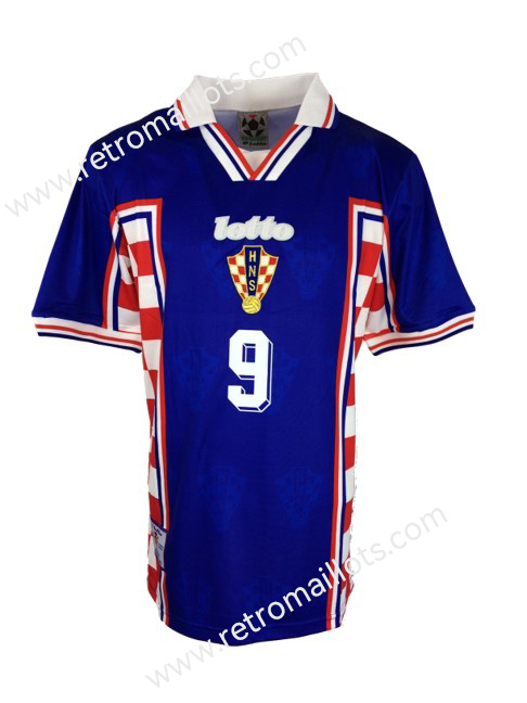 1998 Croatia Away Shirt  World Cup SUKER 9