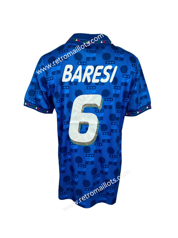 1994 Italie Domicile Maillot BARESI 6 Coupe du Monde