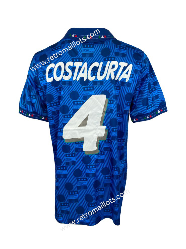 1994 Italie Domicile Maillot COSTACURTA 4 Coupe du Monde