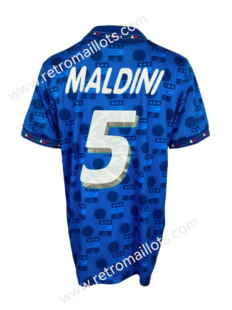 1994 Italie Domicile Maillot MALDINI 5 Coupe du Monde