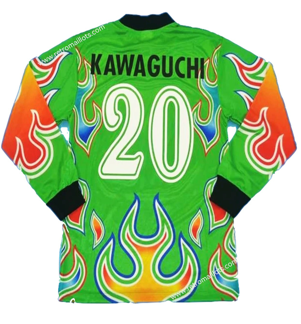 1998 Japon Goalkeeper Long Sleeves Jersey KAWAGUCHI 20 green