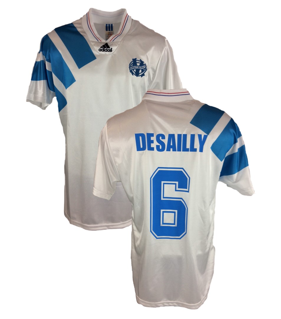 1993 Marseille Home Shirt DESAILLY#6 25th Anniversary Version