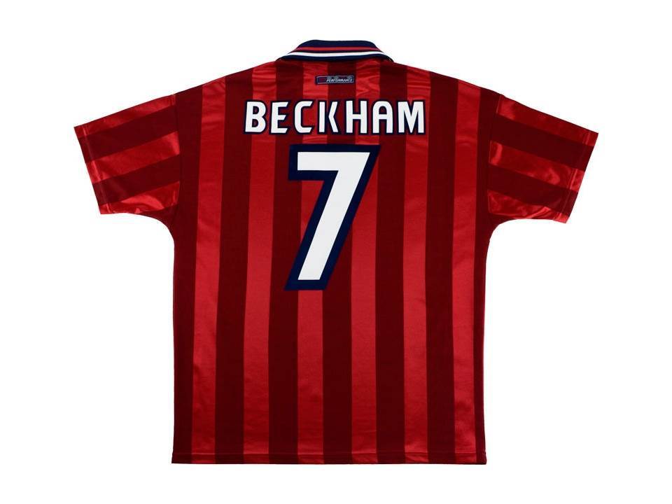 1998 England Away Shirt Beckham #7