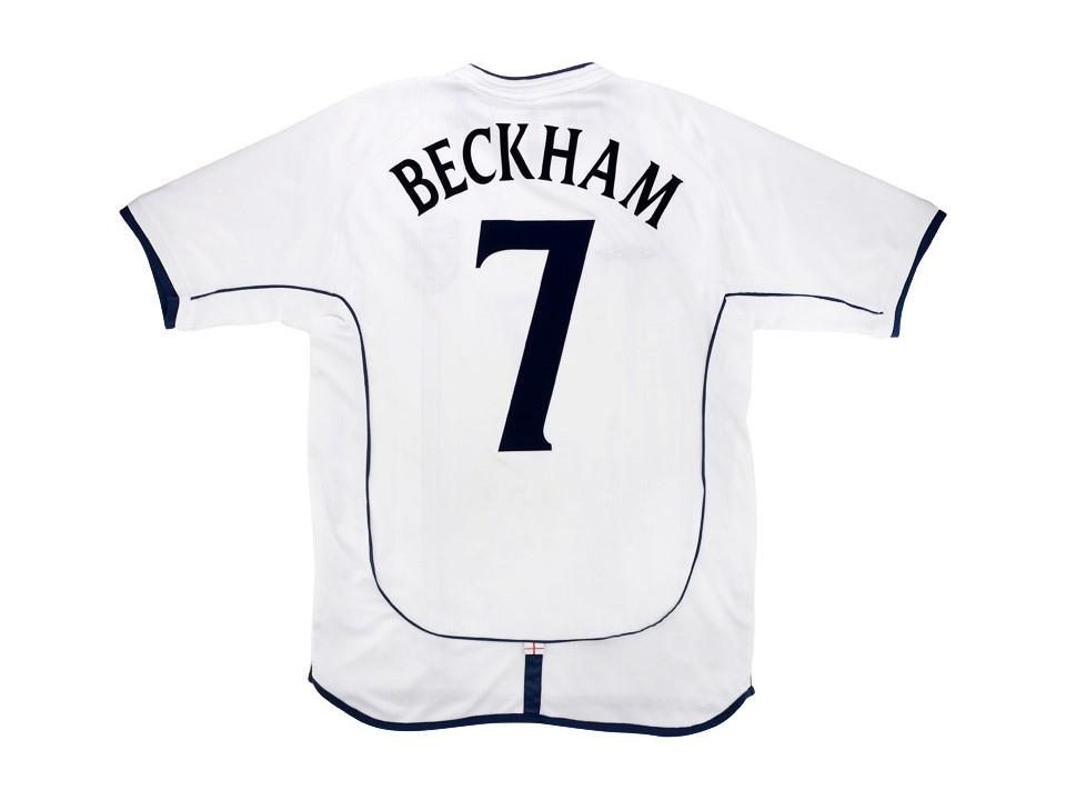 2002 Angleterre Domicile Chemise Beckham #7 Coupe du Monde