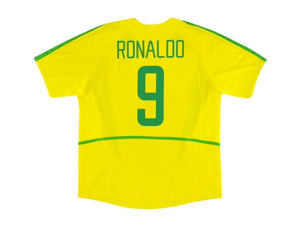 2002 Brazil Home Jersey Ronaldo #9 World Cup