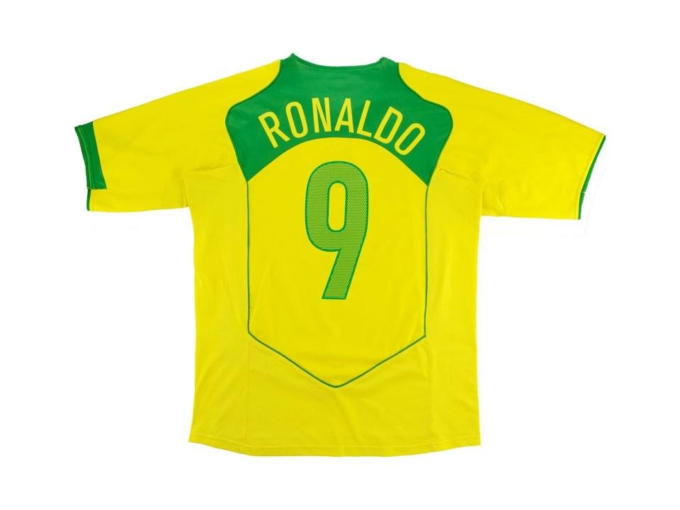 2004 Brazil Home Jersey Ronaldo #9