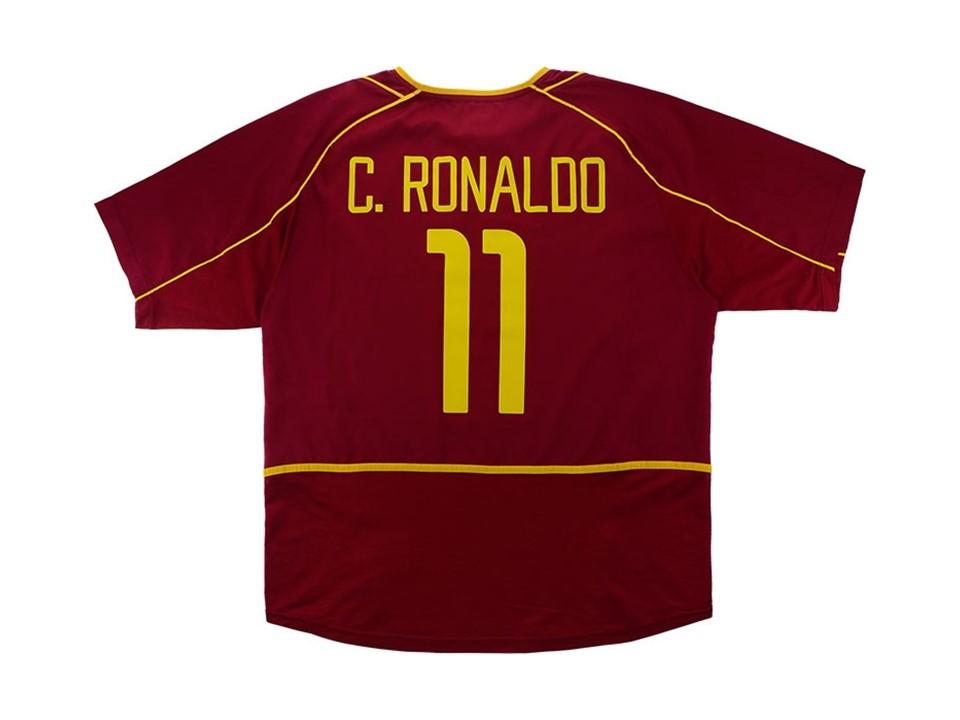 2002 Portugal Domicile Chemise C. Ronaldo #11 Coupe du Monde