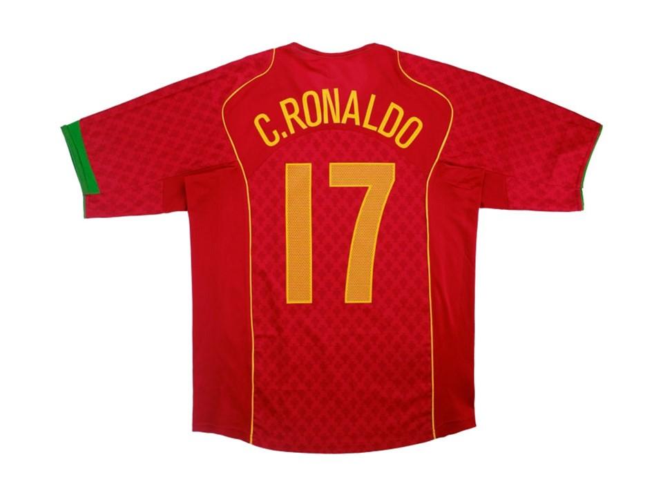 2004 Portugal Domicile Chemise C. Ronaldo #17 Coupe d'Europe