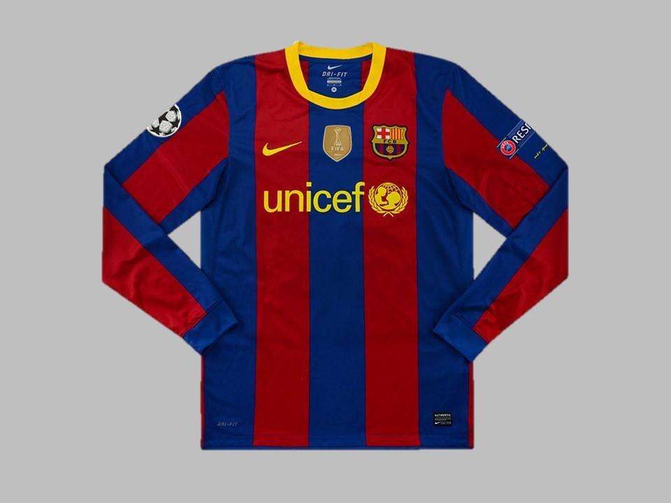 2010 2011 Barcelone Domicile Manches Longues Chemise  Ligue des Champions