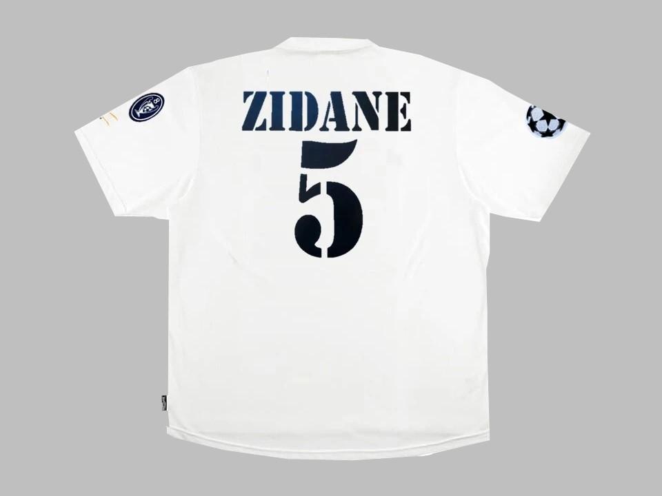 2002 Real Madrid Home Shirt Zidane #5 Ucl Patches Final