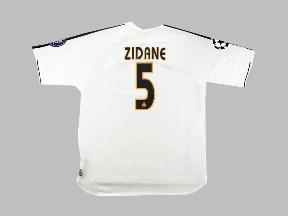 2003/2004 Real Madrid Domicile Maillot Zidane #5 Ucl Flocage Insigne