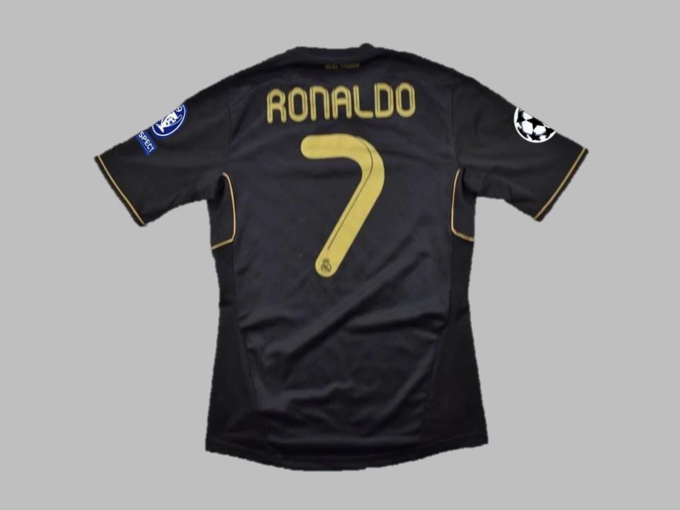 2011/2012 Real Madrid Exterieur Chemise Noir Ronaldo #7