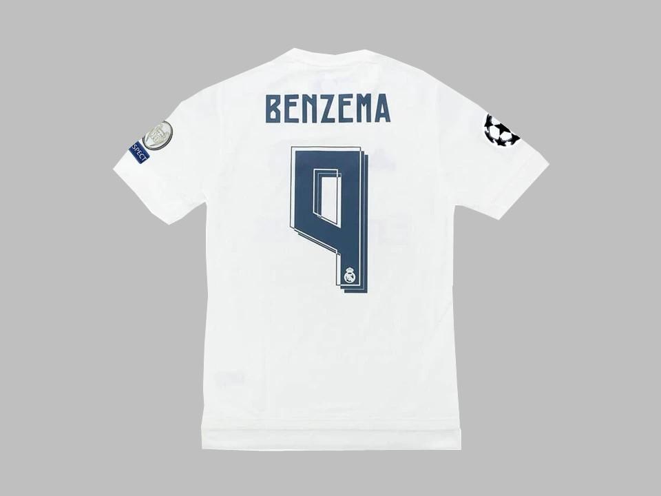 2015 2016 Real Madrid Domicile Chemise Benzema #9 Final Ligue des Champions