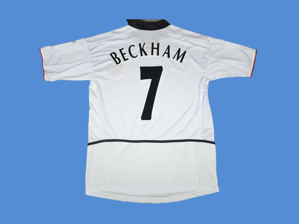 2003-04 Manchester United Exterieur Maillot Blanc Beckham #7