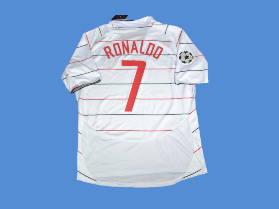 2003 2004 Manchester United Away Jersey White Ronaldo #7