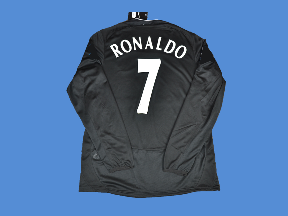 2003 2005 Manchester United Away Jersey Black Ronaldo #7