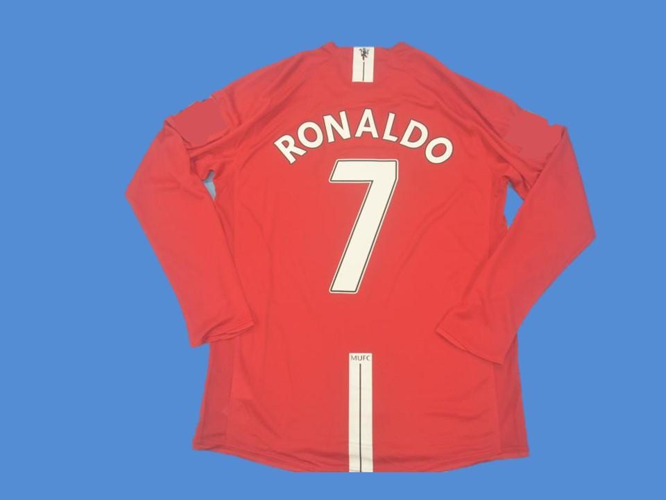 2007 08 Manchester United Domicile Manches Longues Maillot Ronaldo #7