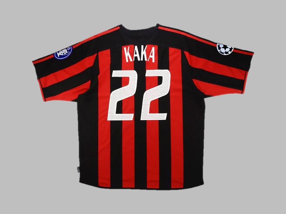 2003 2004 AC Milan Domicile Chemise Kaka #22 Ligue des Champions