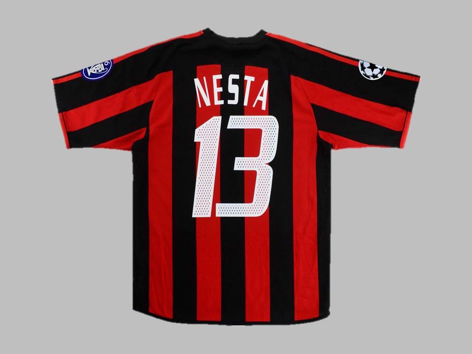 2003 2004 AC Milan Domicile Chemise Nesta #13 Ligue des Champions