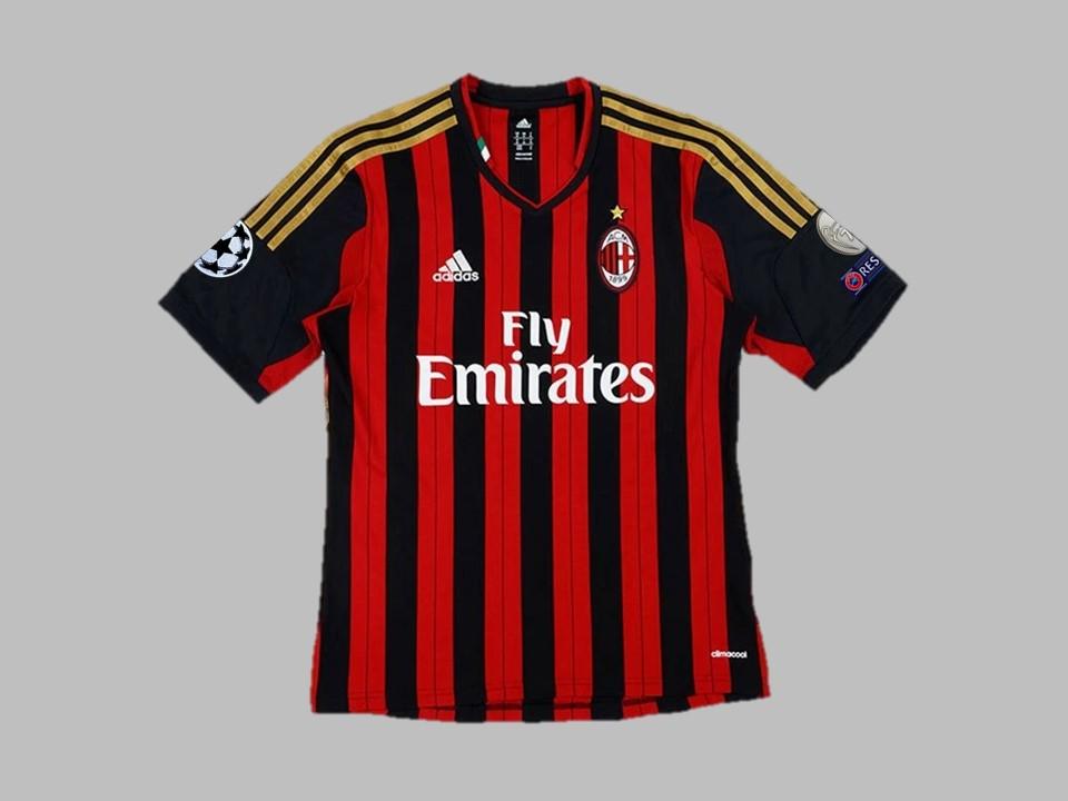 2013 2014 AC Milan Domicile Chemise  Ligue des Champions