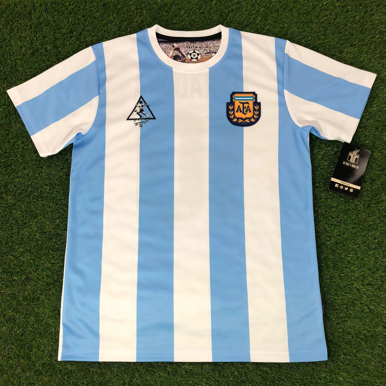 1986 Argentina Home Jersey Maradona 10 World Cup