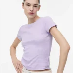 Ribbed modal T-shirt - Light Purple