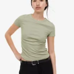 Ribbed modal T-shirt - Light Green