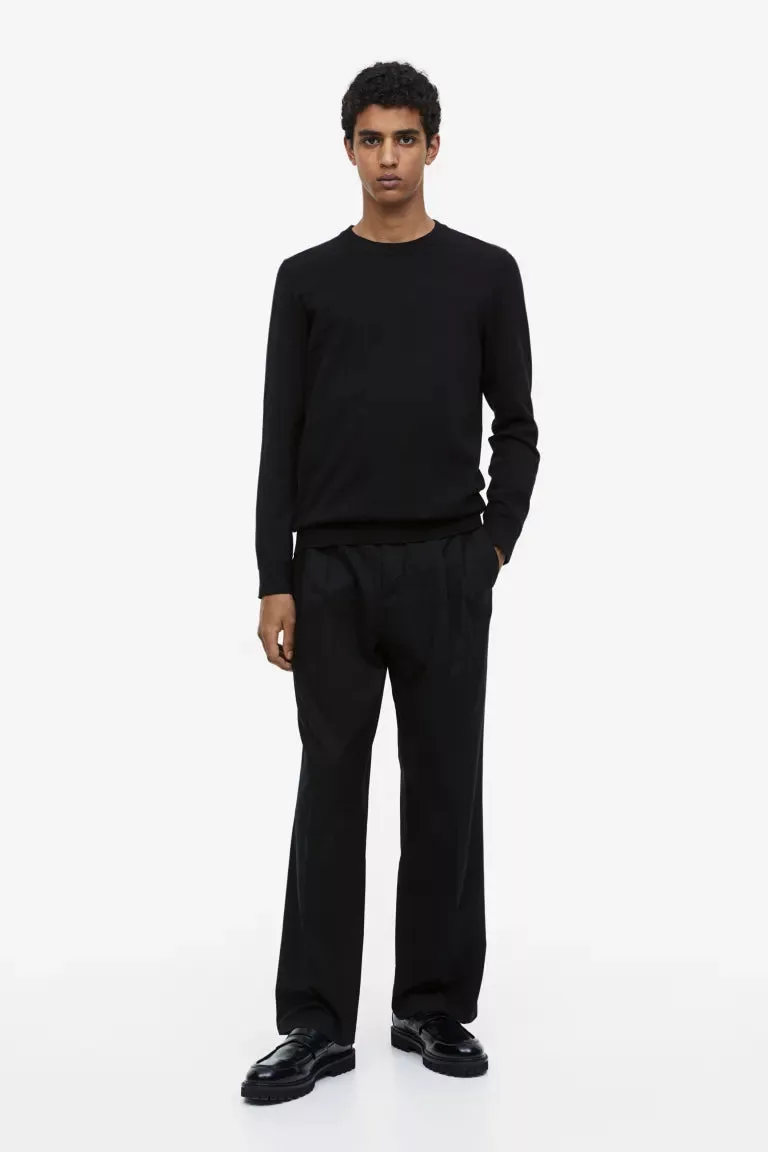 Slim Fit Fine-knit Cotton Sweater - Image 3