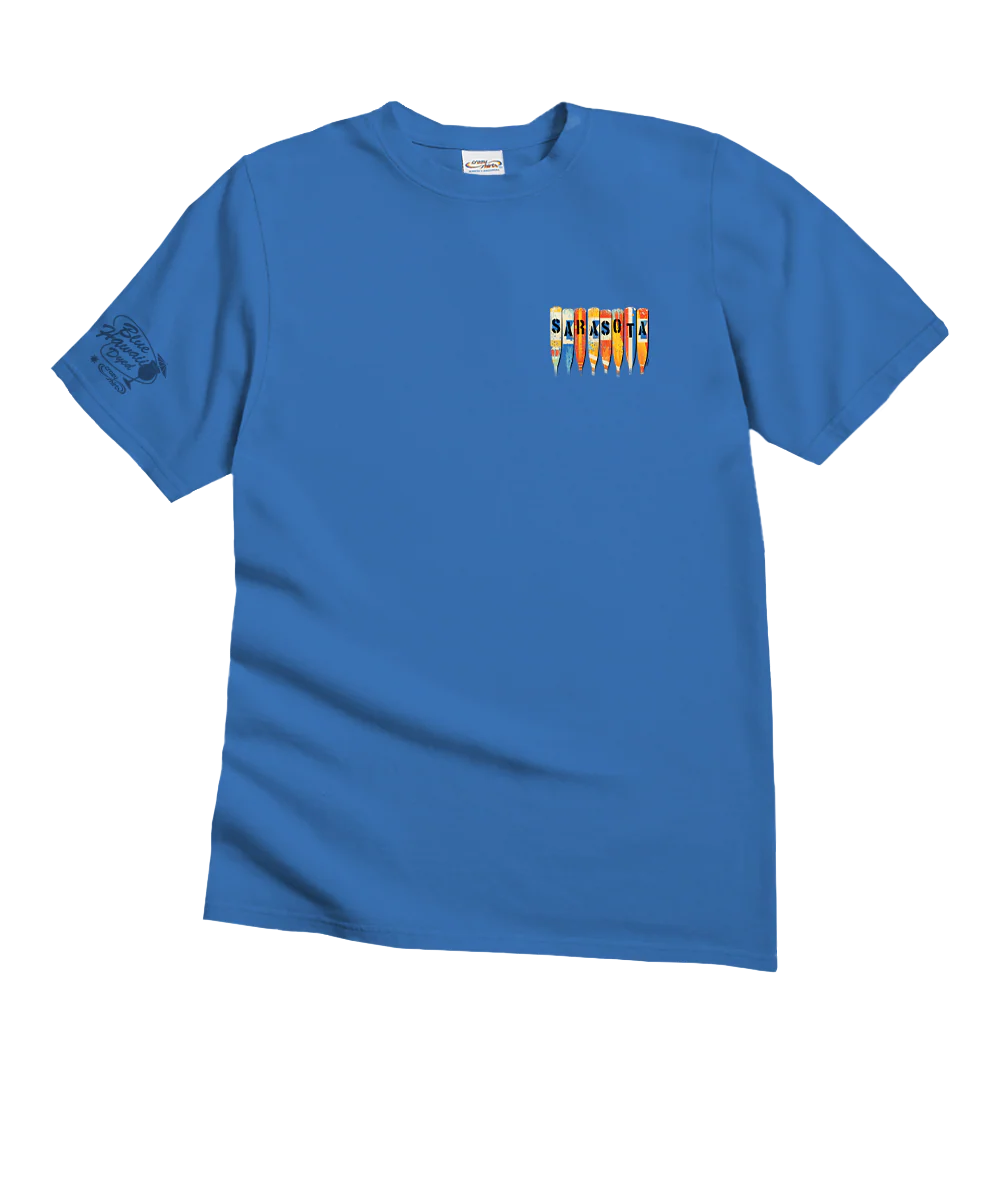 Oars - Blue Hawaii Dyed Short Sleeve Crewneck T-Shirt