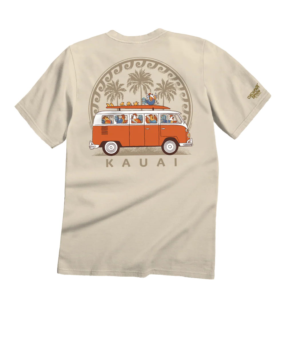 Volkswagen Chicken Van - Coconut Dyed Short Sleeve Crewneck T-Shirt - Image 5