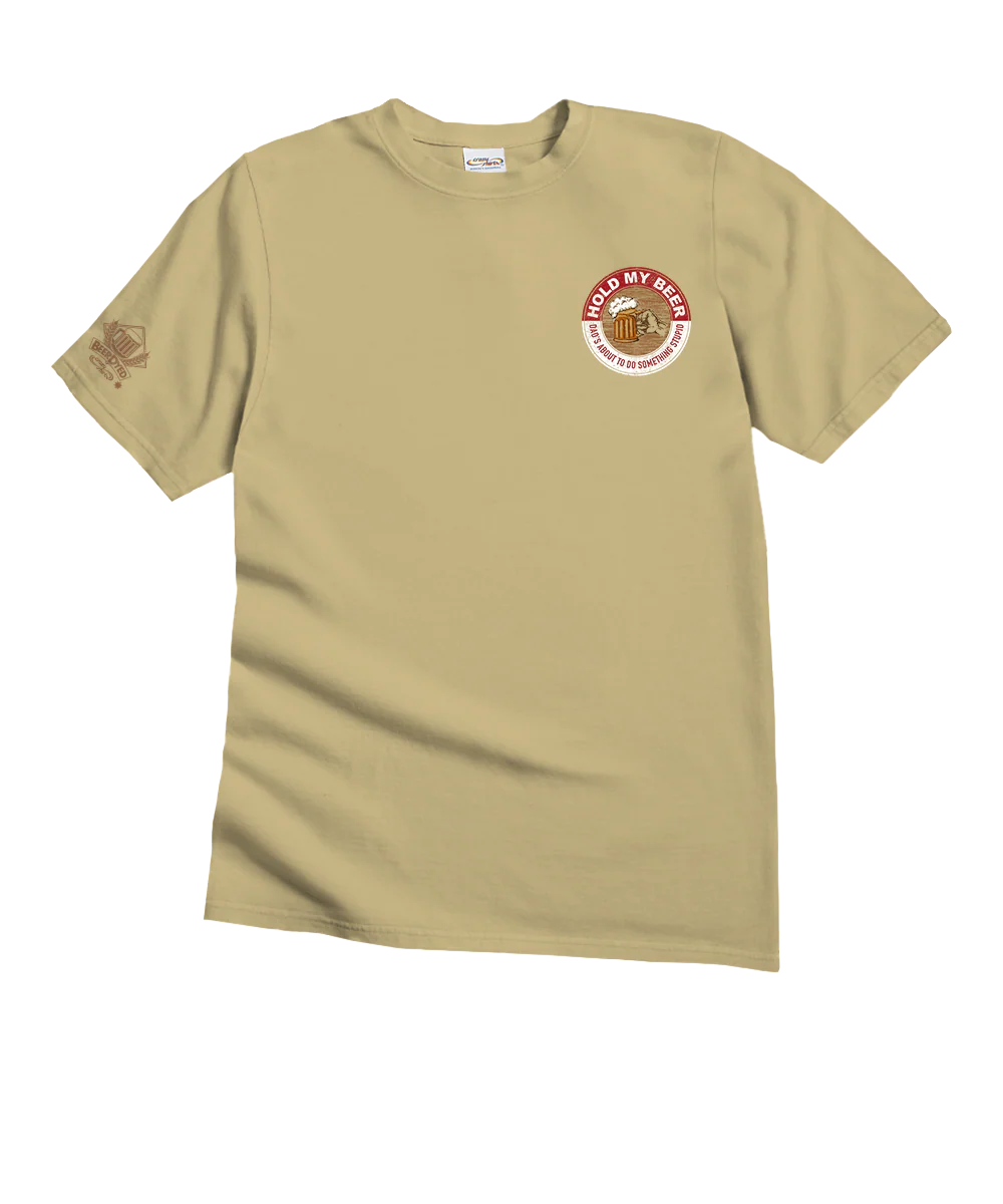 Hold My Beer - Beer Dyed Short Sleeve Crewneck T-Shirt