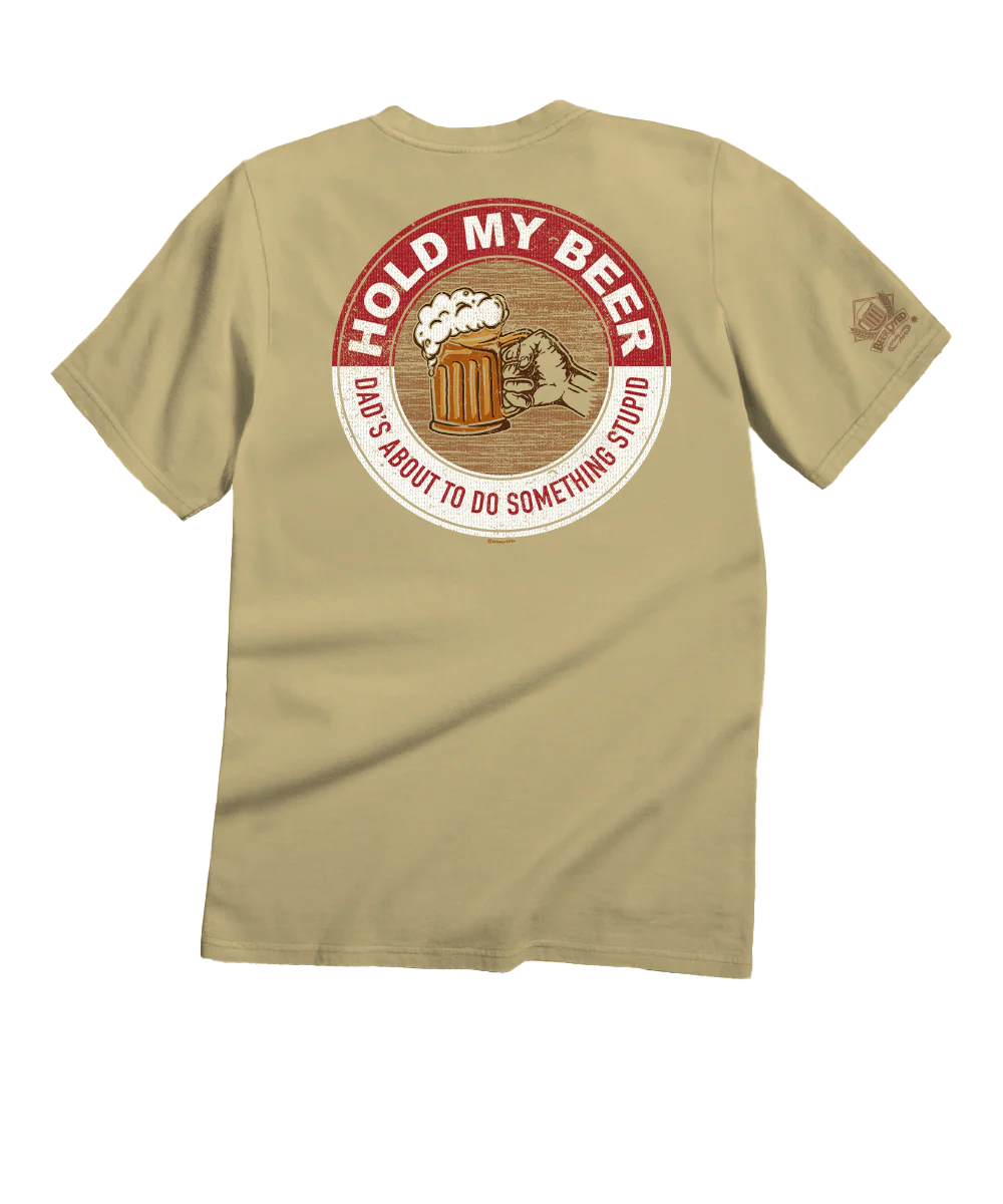 Hold My Beer - Beer Dyed Short Sleeve Crewneck T-Shirt - Image 3