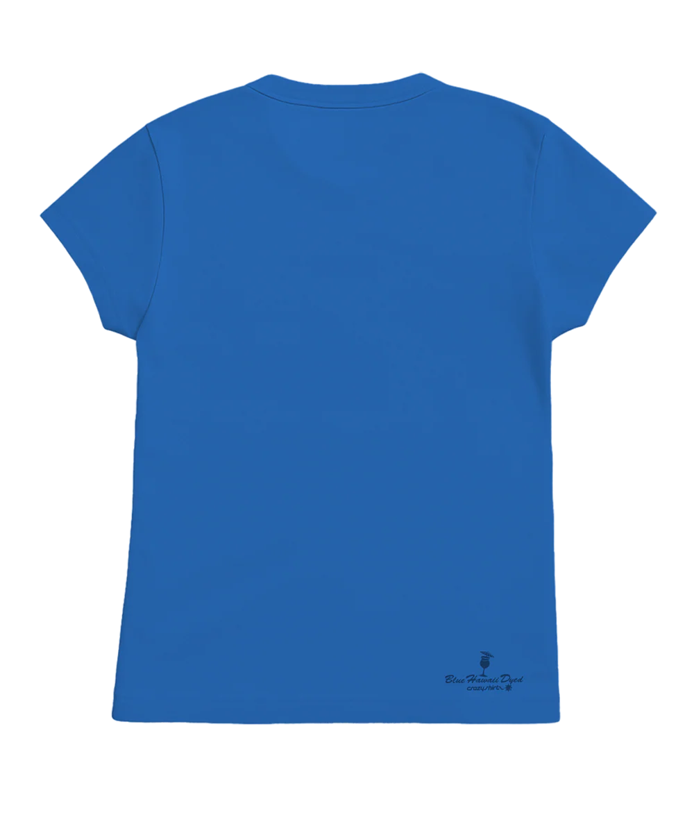 Women's Shining Sea - Blue Hawaii Dyed Short Sleeve Crewneck T-Shirt - Image 3