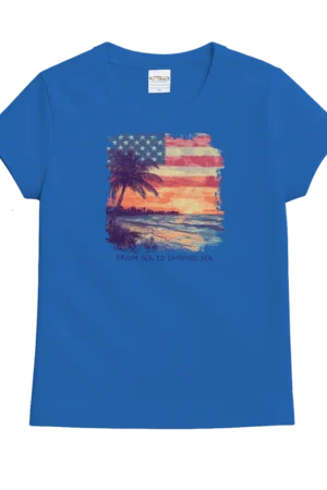 Women's Shining Sea - Blue Hawaii Dyed Short Sleeve Crewneck T-Shirt
