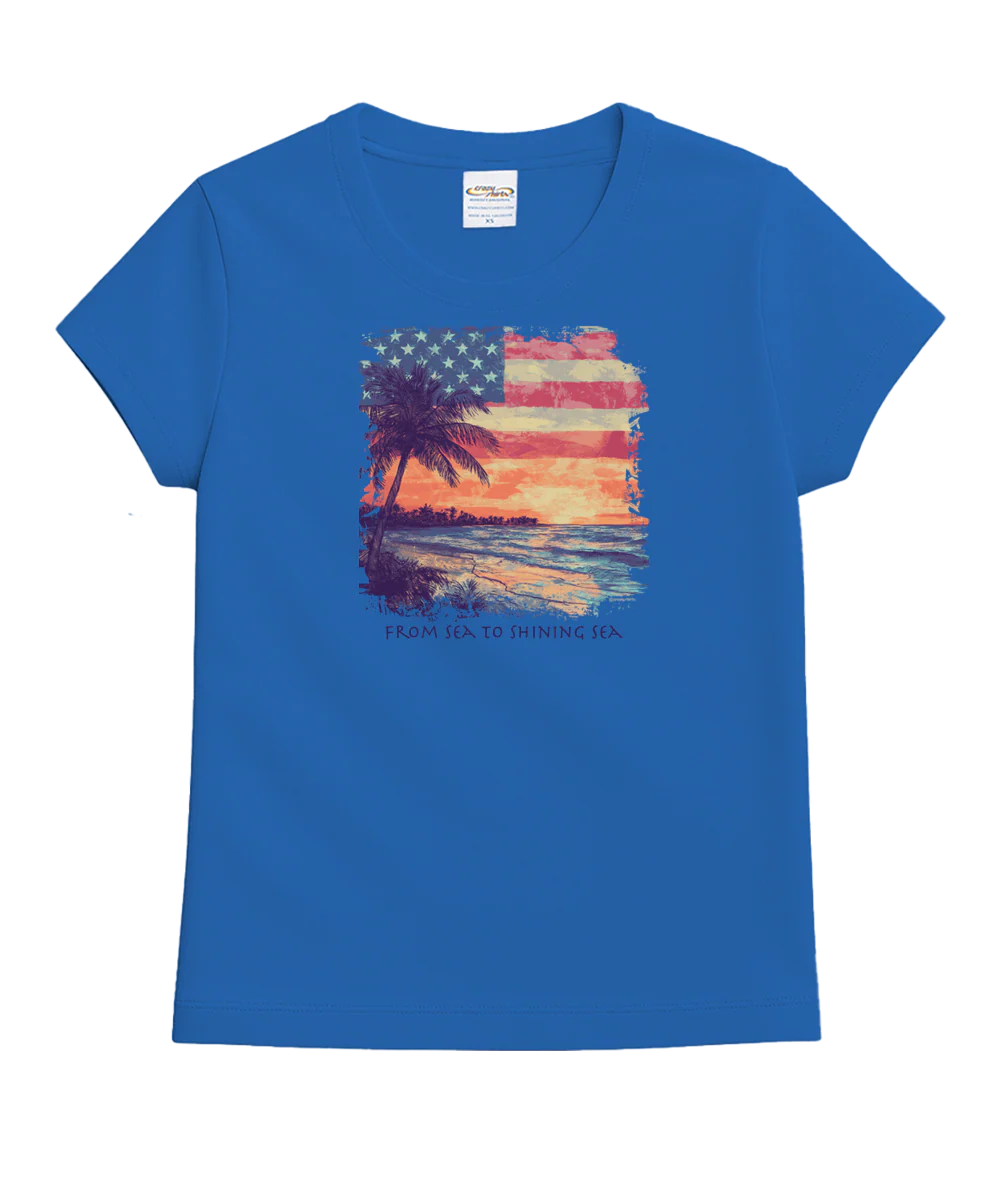 Women's Shining Sea - Blue Hawaii Dyed Short Sleeve Crewneck T-Shirt