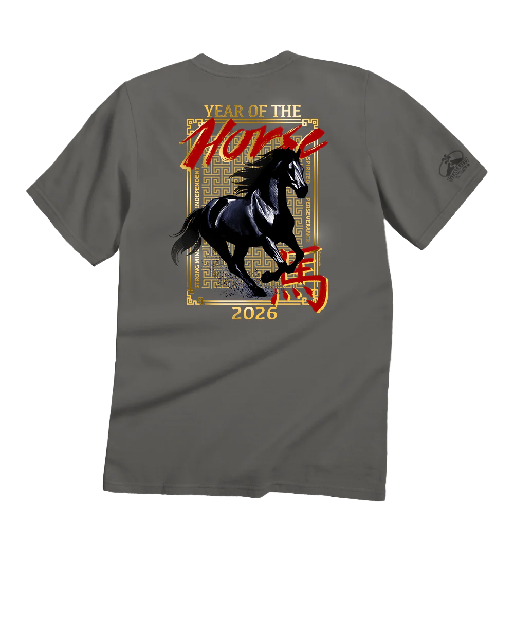 Year Of The Horse 2026 - Crater Dyed Short Sleeve Crewneck T-Shirt - Image 5