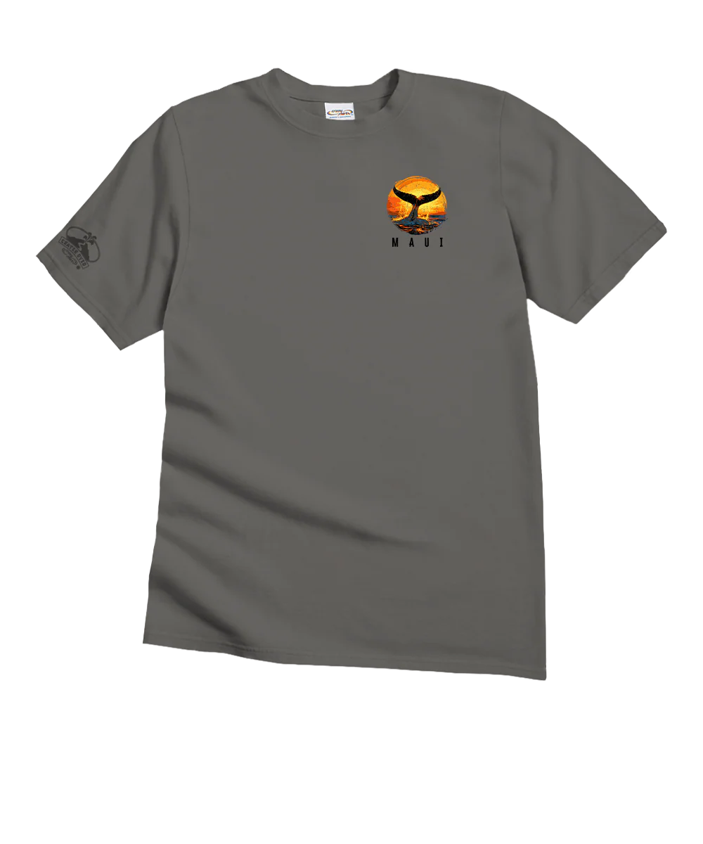 Whale Tail Sunset - Crater Dyed Short Sleeve Crewneck T-Shirt - Image 2
