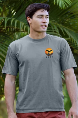Whale Tail Sunset - Crater Dyed Short Sleeve Crewneck T-Shirt